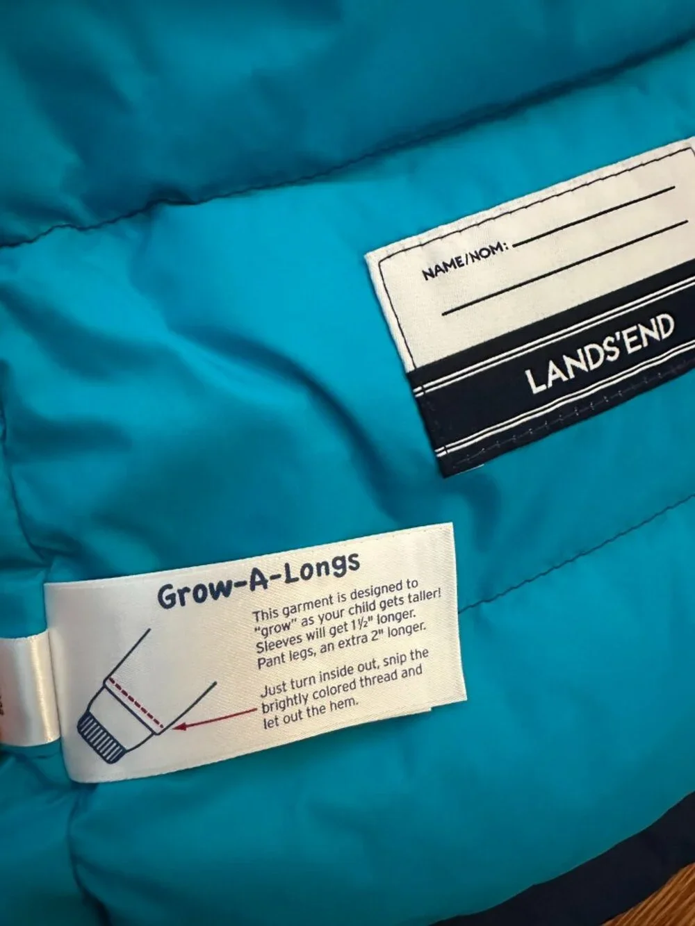 Land's End - Kids Expedition Waterproof Down Parka - Blue/Light Blue - Size M